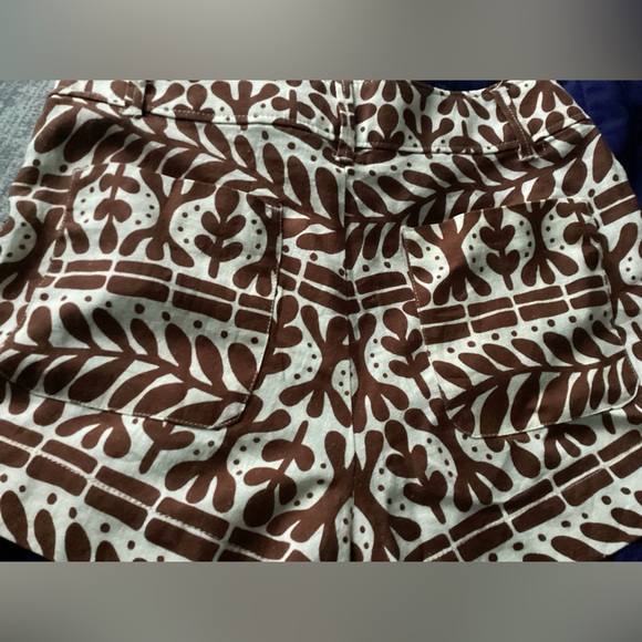 Zara Tribal Shorts linen/viscose blend sz Small patterned rust cream - Picture 6 of 8